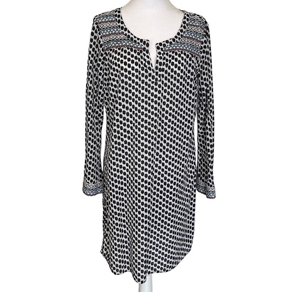 Old Navy Black and White Patterned Midi Dress
